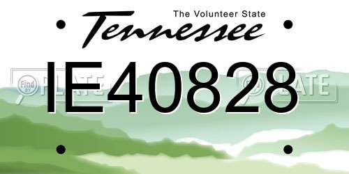 IE40828 Tennessee License Plate