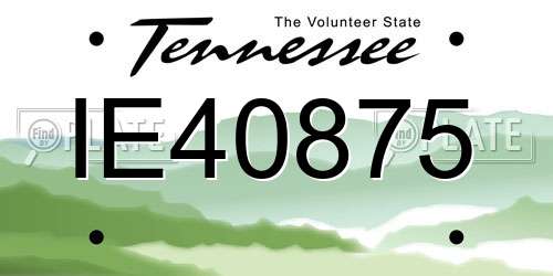 IE40875 Tennessee License Plate