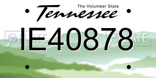 IE40878 Tennessee License Plate