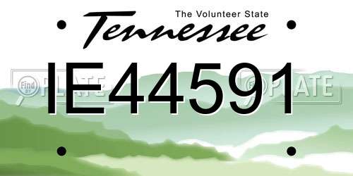 IE44591 Tennessee License Plate