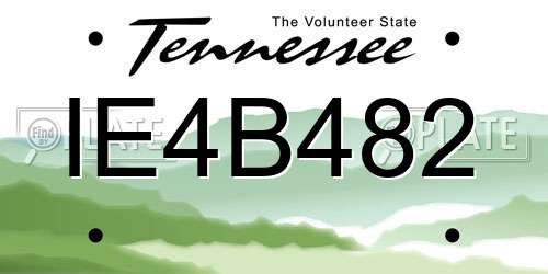 IE4B482 Tennessee License Plate