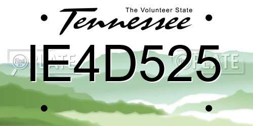 IE4D525 Tennessee License Plate