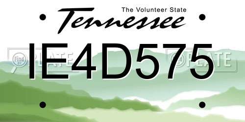IE4D575 Tennessee License Plate