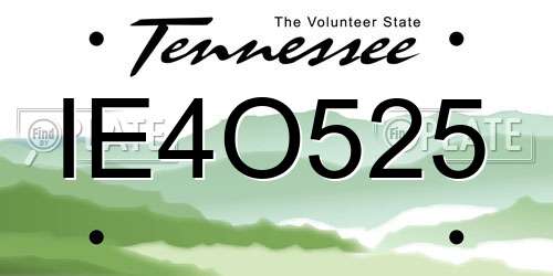 IE4O525 Tennessee License Plate