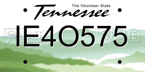 IE4O575 Tennessee License Plate