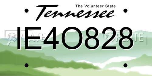 IE4O828 Tennessee License Plate