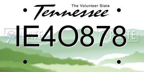 IE4O878 Tennessee License Plate