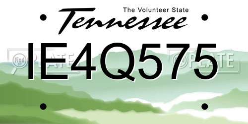 IE4Q575 Tennessee License Plate