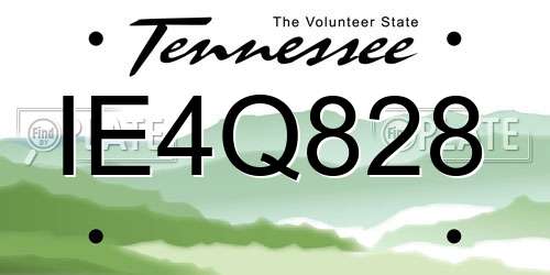 IE4Q828 Tennessee License Plate