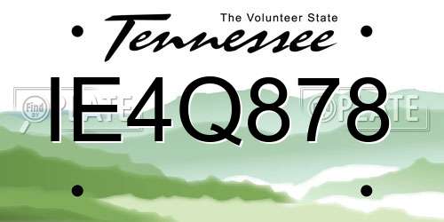IE4Q878 Tennessee License Plate