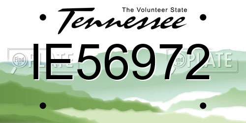 IE56972 Tennessee License Plate