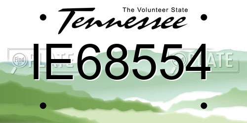 IE68554 Tennessee License Plate