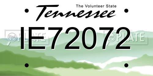 IE72072 Tennessee License Plate