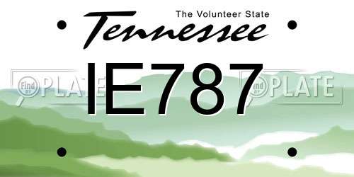IE787 Tennessee License Plate