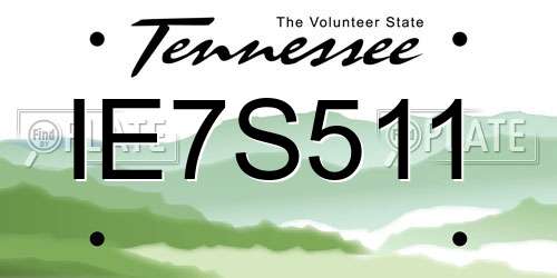 IE7S511 Tennessee License Plate