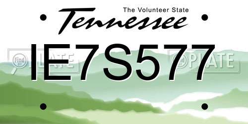 IE7S577 Tennessee License Plate