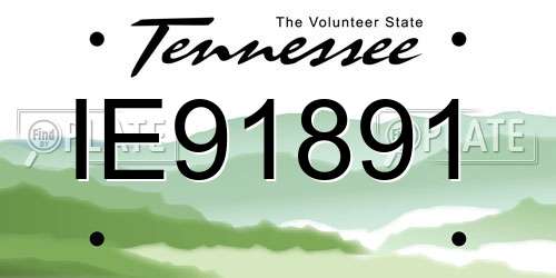 IE91891 Tennessee License Plate