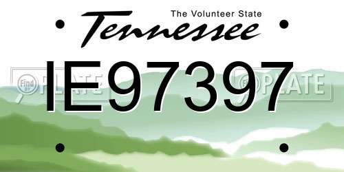 IE97397 Tennessee License Plate