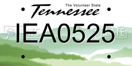IEA0525 Tennessee License Plate