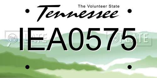 IEA0575 Tennessee License Plate