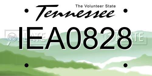 IEA0828 Tennessee License Plate