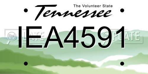 IEA4591 Tennessee License Plate