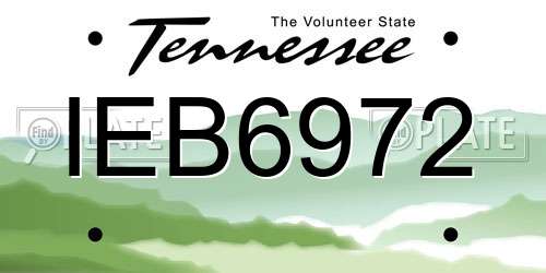 IEB6972 Tennessee License Plate