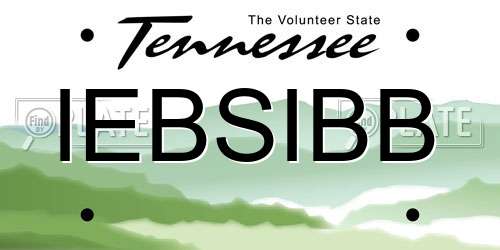 IEBSIBB Tennessee License Plate