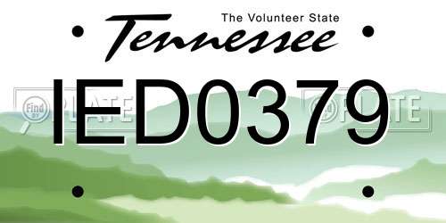IED0379 Tennessee License Plate