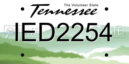 IED2254 Tennessee License Plate