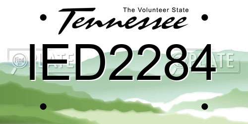 IED2284 Tennessee License Plate