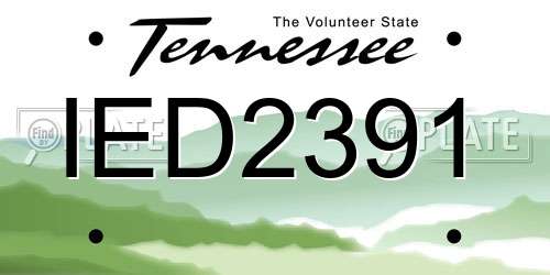 IED2391 Tennessee License Plate