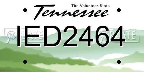 IED2464 Tennessee License Plate