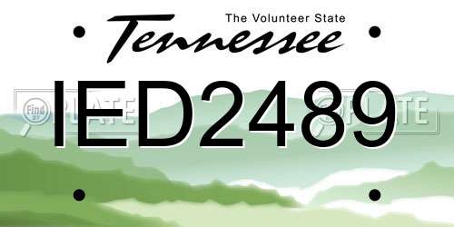 IED2489 Tennessee License Plate