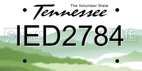 IED2784 Tennessee License Plate