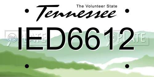 IED6612 Tennessee License Plate
