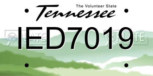 IED7019 Tennessee License Plate