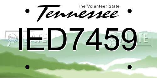 IED7459 Tennessee License Plate