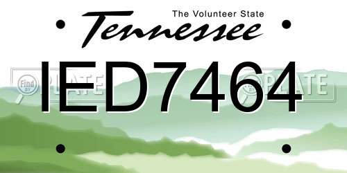 IED7464 Tennessee License Plate