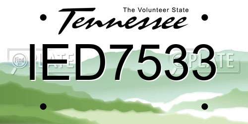 IED7533 Tennessee License Plate