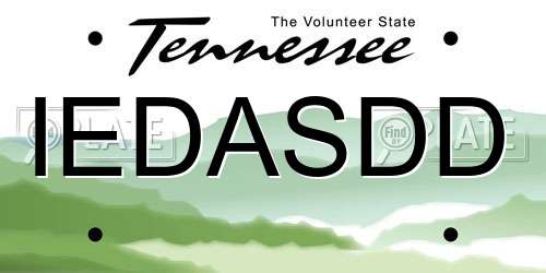 IEDASDD Tennessee License Plate