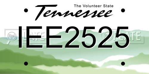 IEE2525 Tennessee License Plate