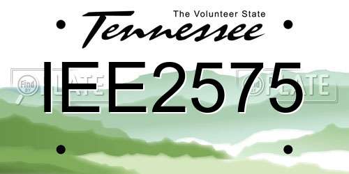 IEE2575 Tennessee License Plate