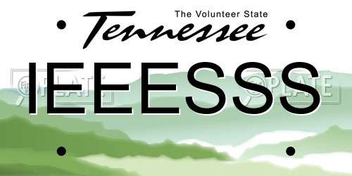 IEEESSS Tennessee License Plate