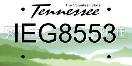 IEG8553 Tennessee License Plate
