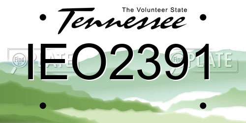 IEO2391 Tennessee License Plate