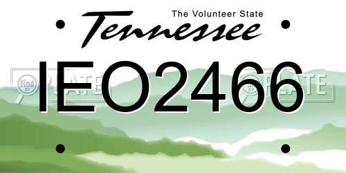 IEO2466 Tennessee License Plate