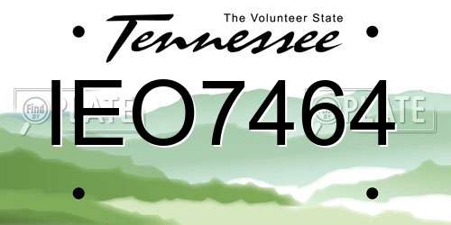 IEO7464 Tennessee License Plate