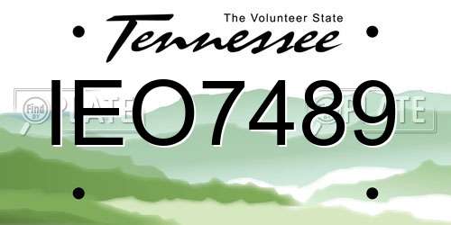 IEO7489 Tennessee License Plate