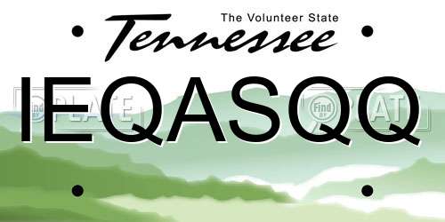 IEQASQQ Tennessee License Plate